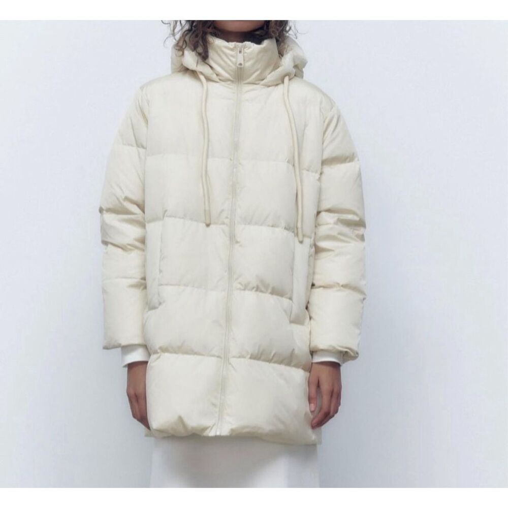 Zara Cream Puffer Jacket - Picture 12 of 12
